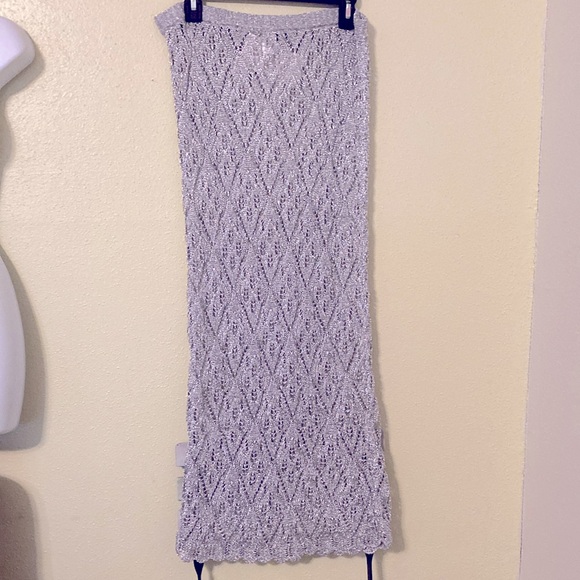 Zara silver mesh Metallic thread skirt 1014/827 nwt - Picture 5 of 6